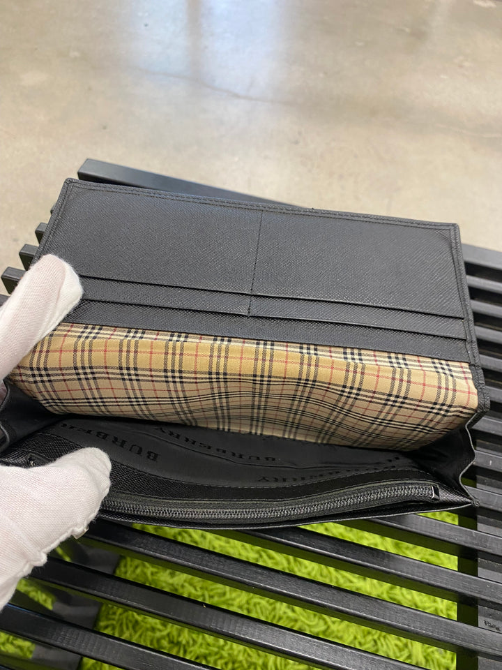 Burberry Black Saffiano Long Wallet (7292)