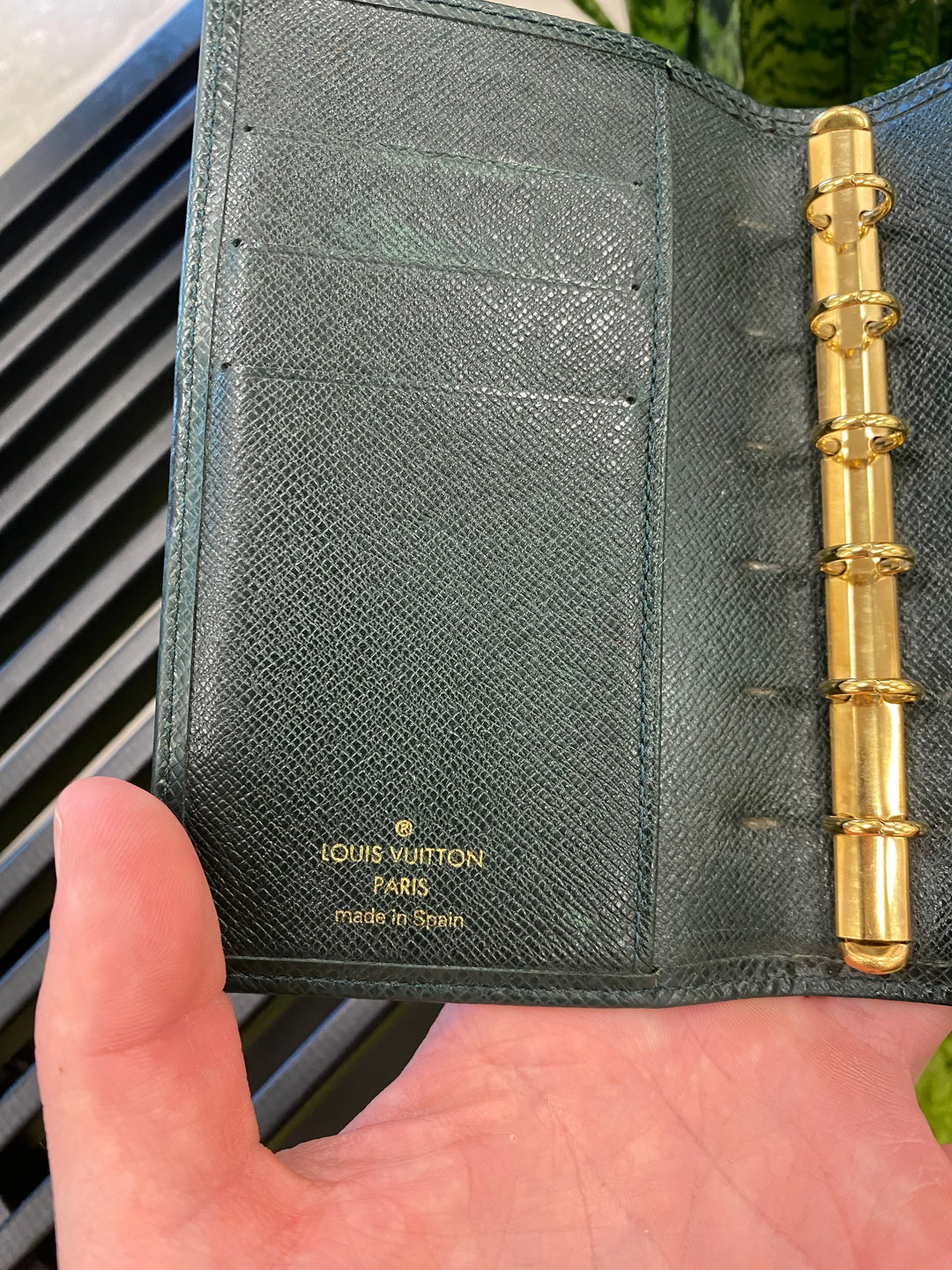Louis Vuitton Green Taiga Leather Agenda PM (9599)