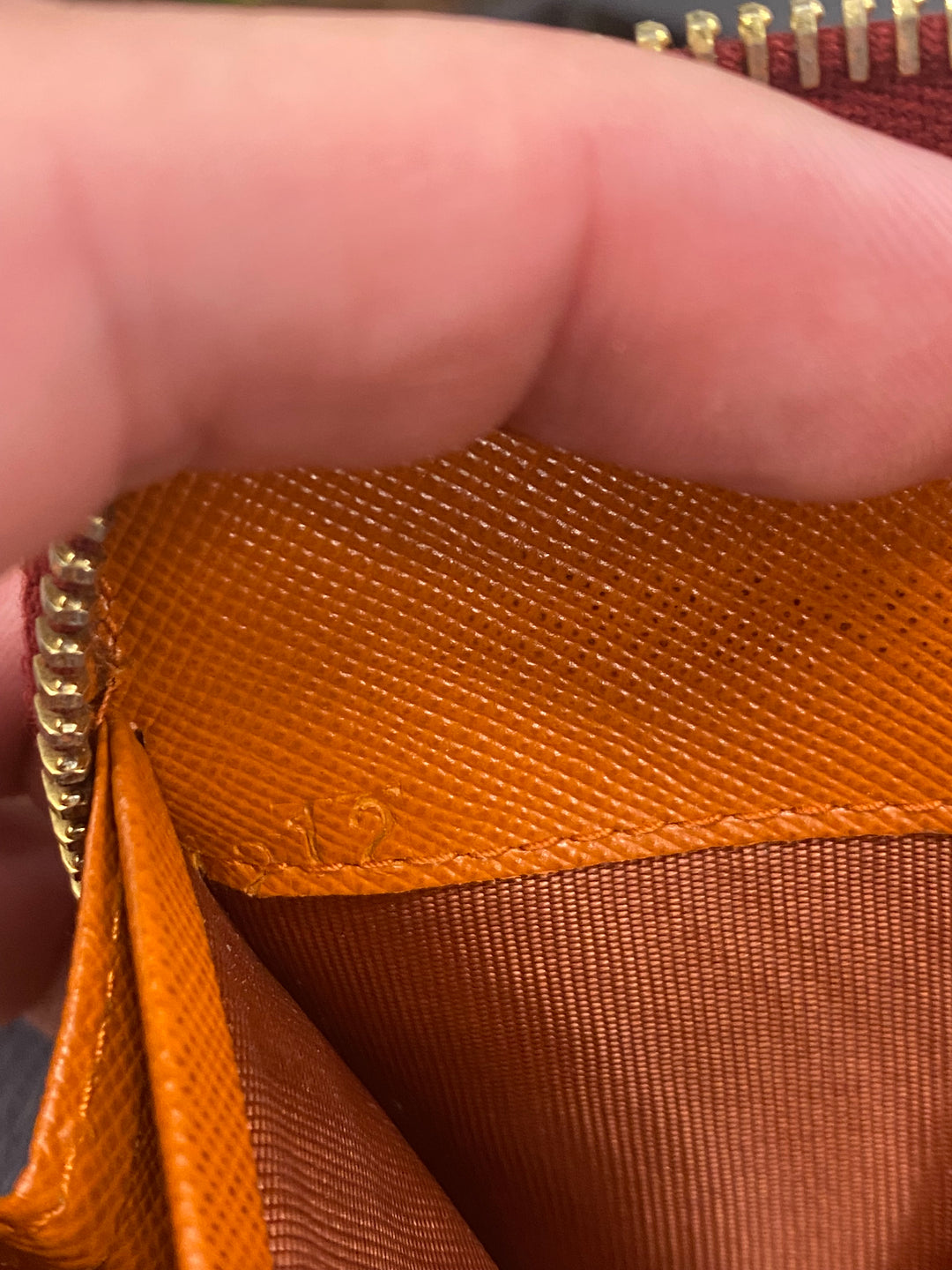 Prada Red and Orange Saffiano Zippy Wallet (8866)
