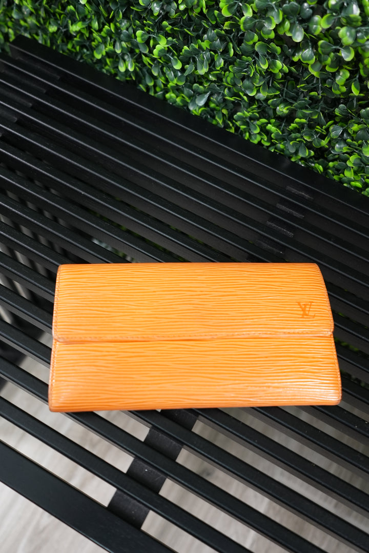 Louis Vuitton Orange Epi Long Wallet