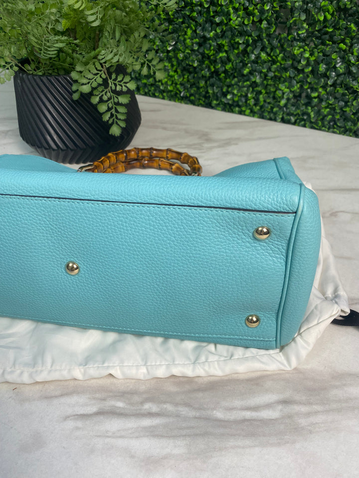 Gucci Pebbled Leather Bamboo Shopper Tote (HP01)
