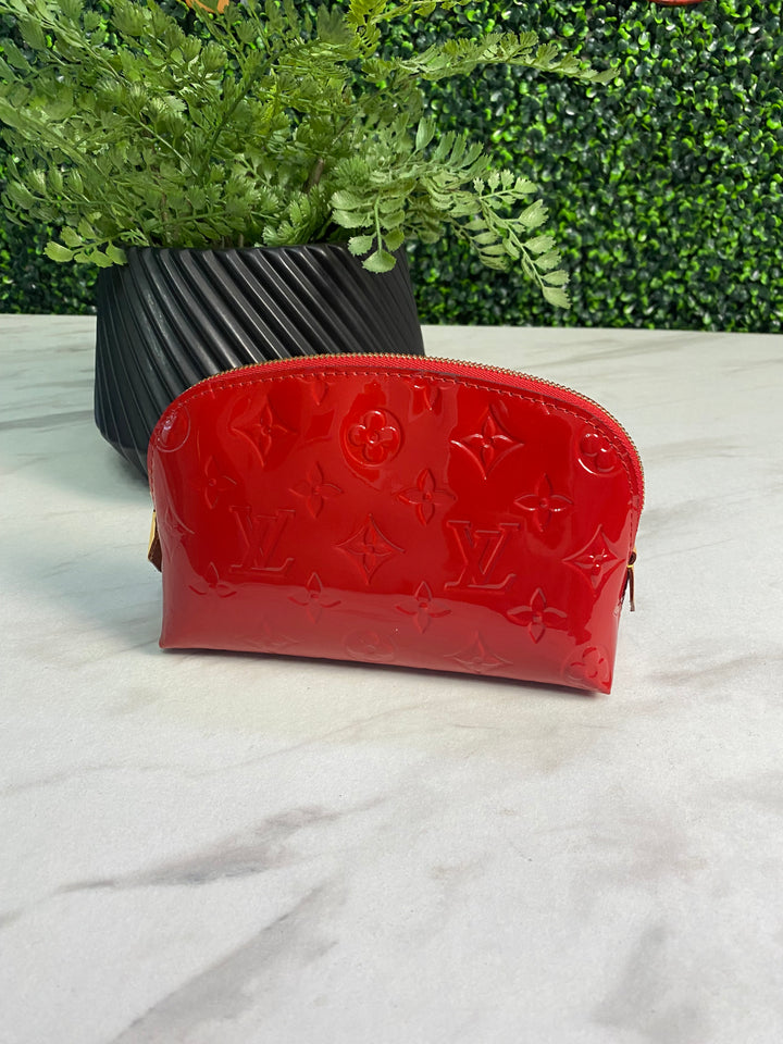 Louis Vuitton Red Vernis Cosmetic Pouch (1457)