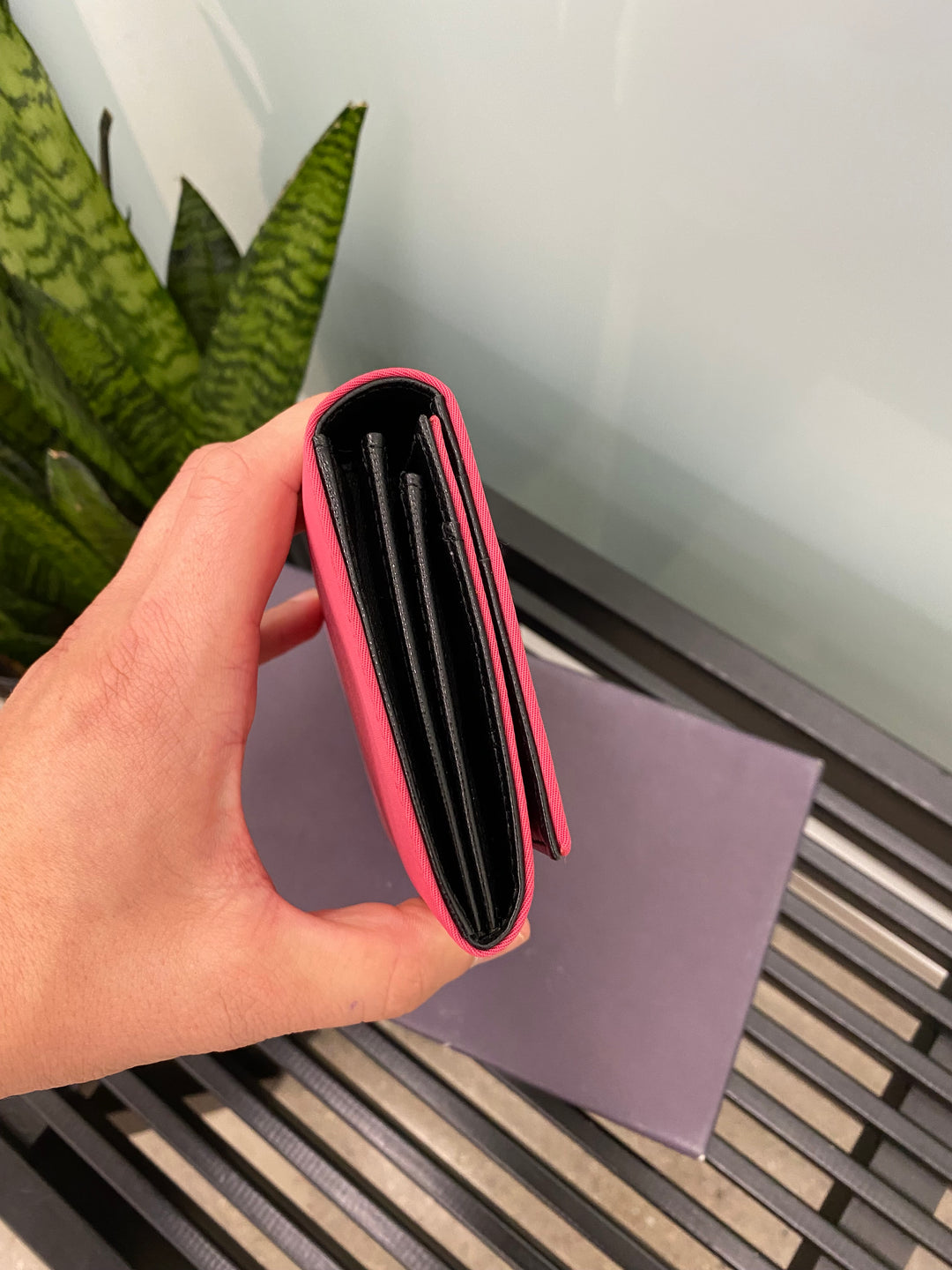 Prada Fuchsia Nylon Long Wallet (5077)