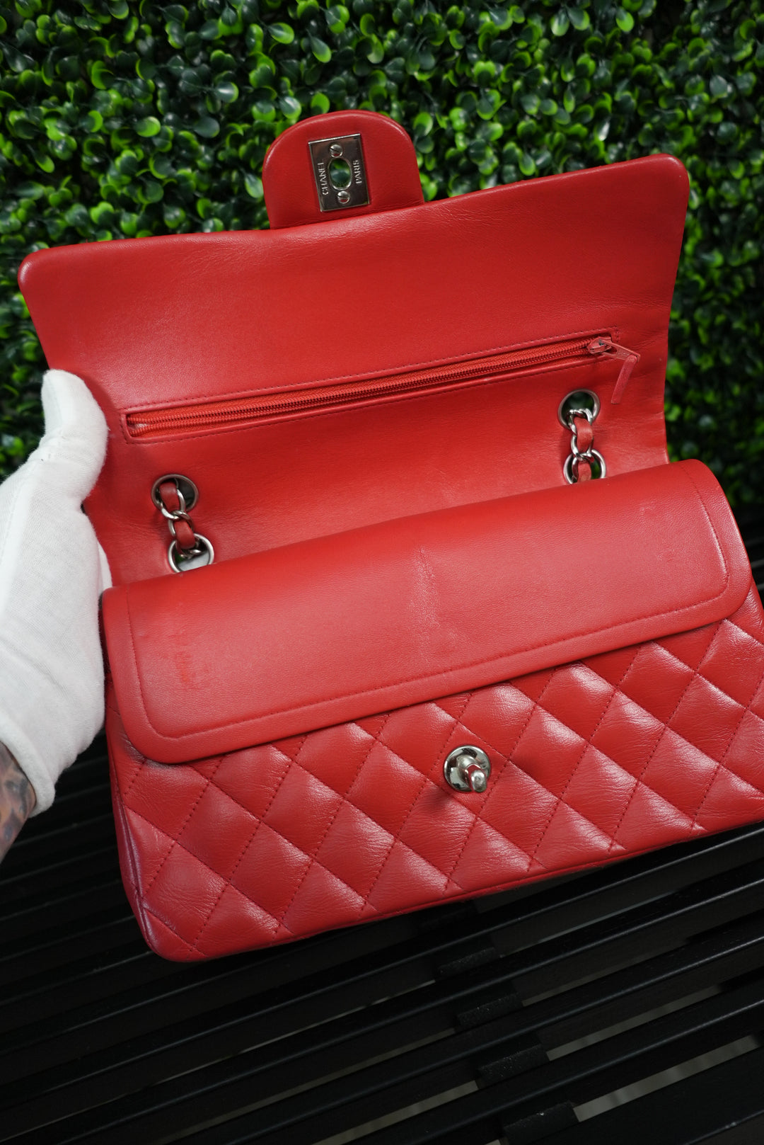 Chanel Matelasse Double Flap Red