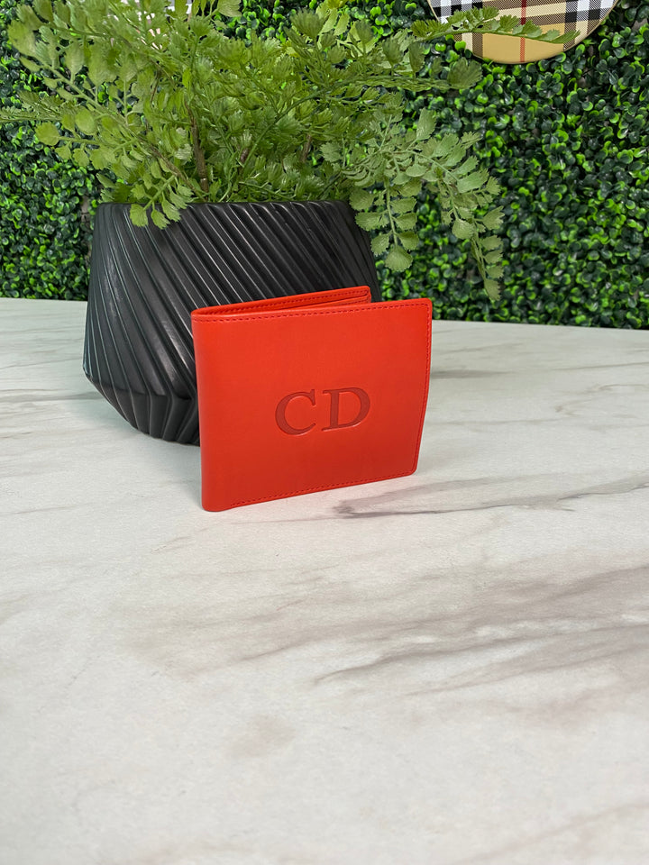 Christian Dior Red Leather Billfold Wallet (7459)
