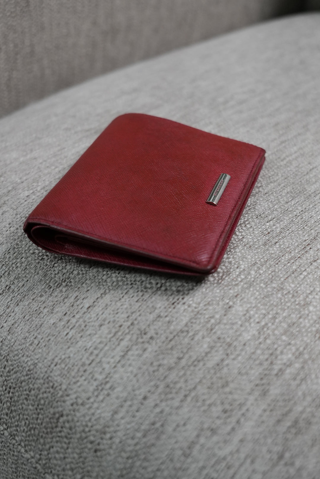 Burberry Red Leather Card Case Wallet