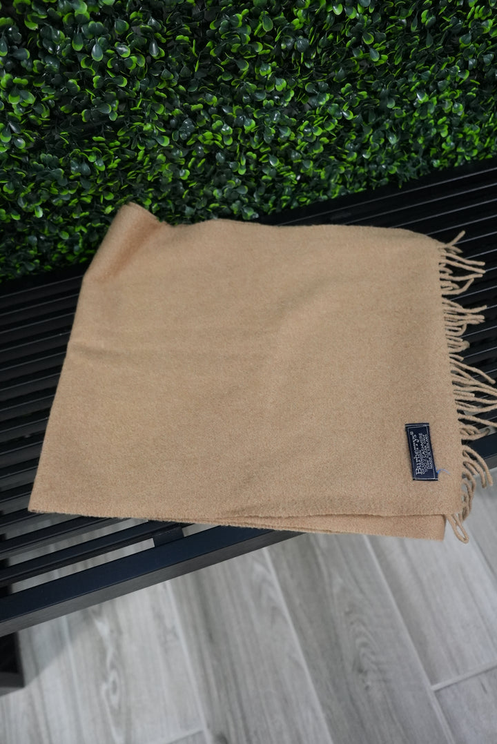 Burberrys 100% Cashmere Tan Scarf