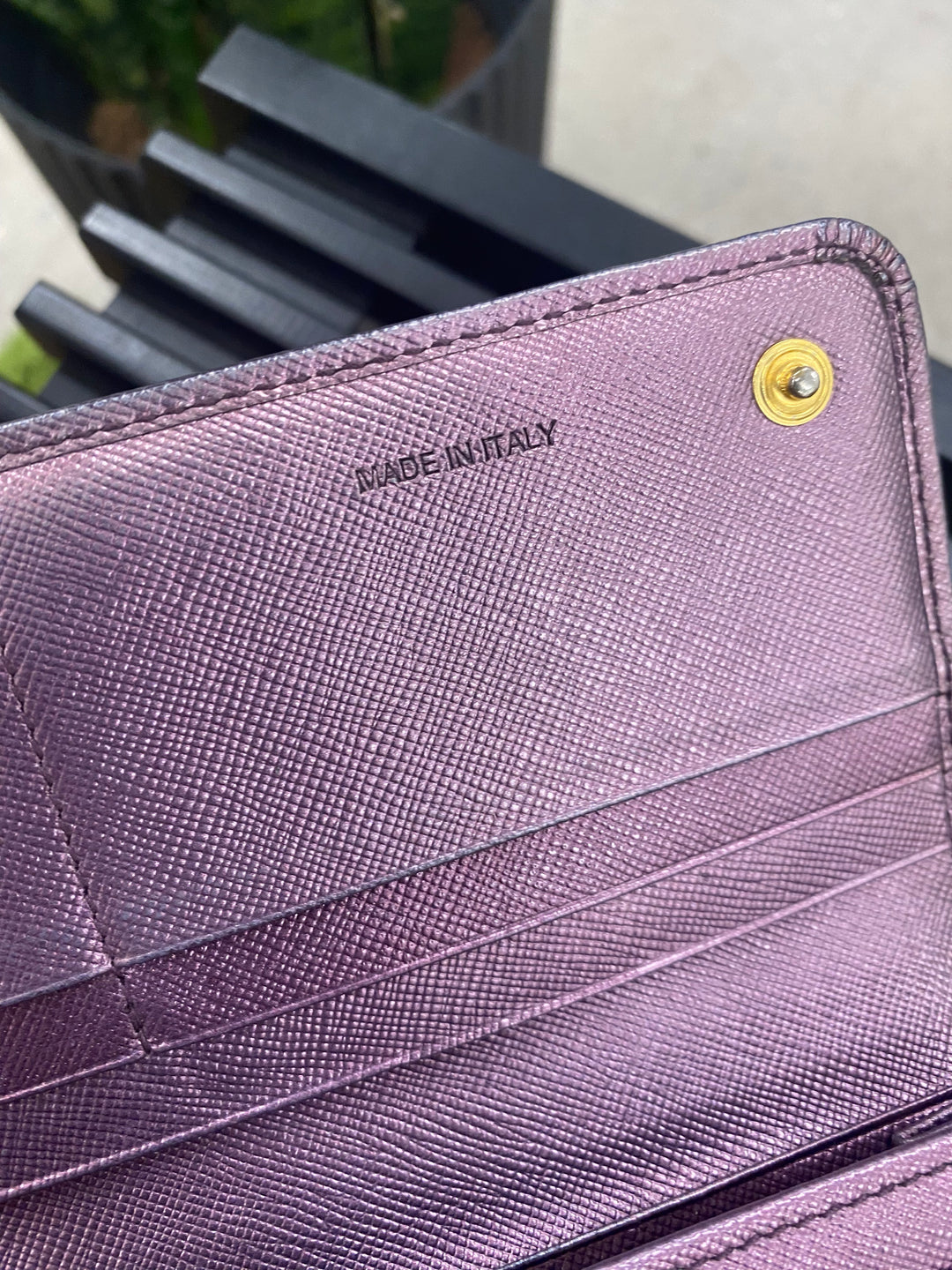 Prada Purple Saffiano Long Wallet (8878)
