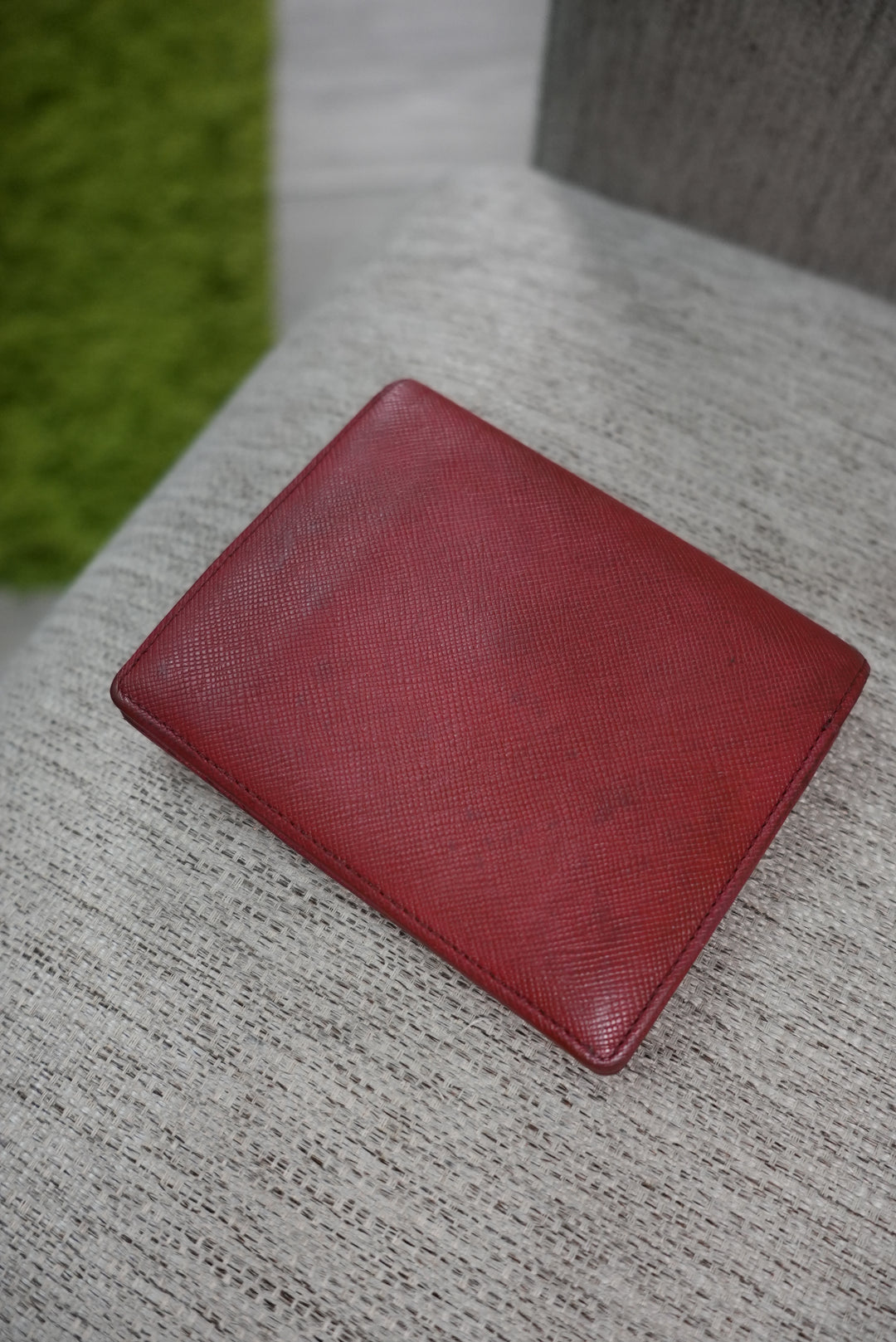 Burberry Red Leather Card Case Wallet