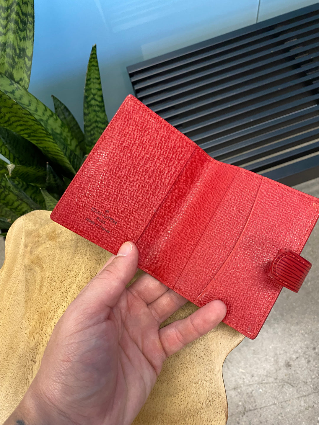 Louis Vuitton Red Epi Mini Agenda/Card Case (7954)