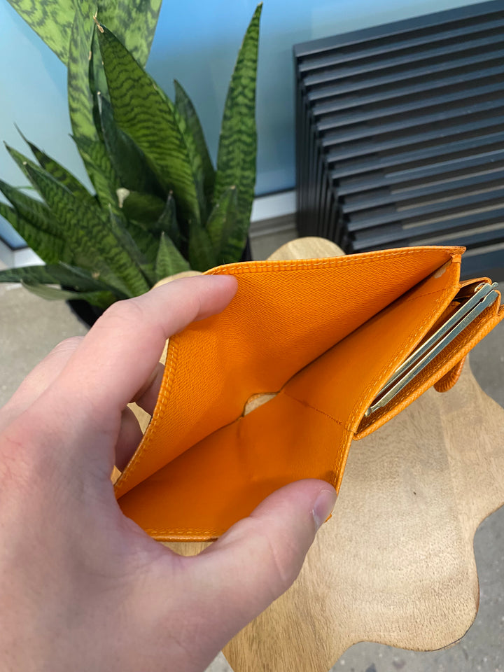 Louis Vuitton Orange Epi French Wallet (8059)