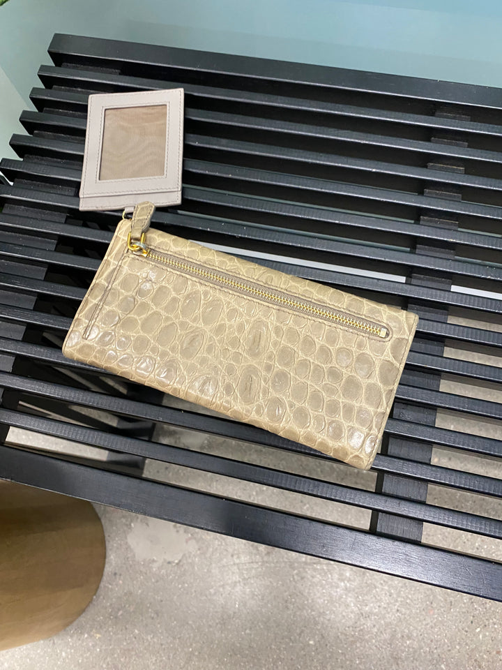 Prada Croc Embossed Long Wallet (9955)