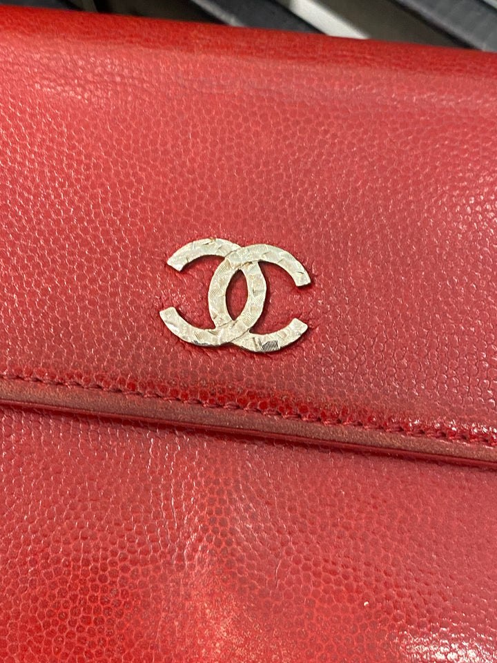 Chanel Red Caviar Long Wallet (1997)