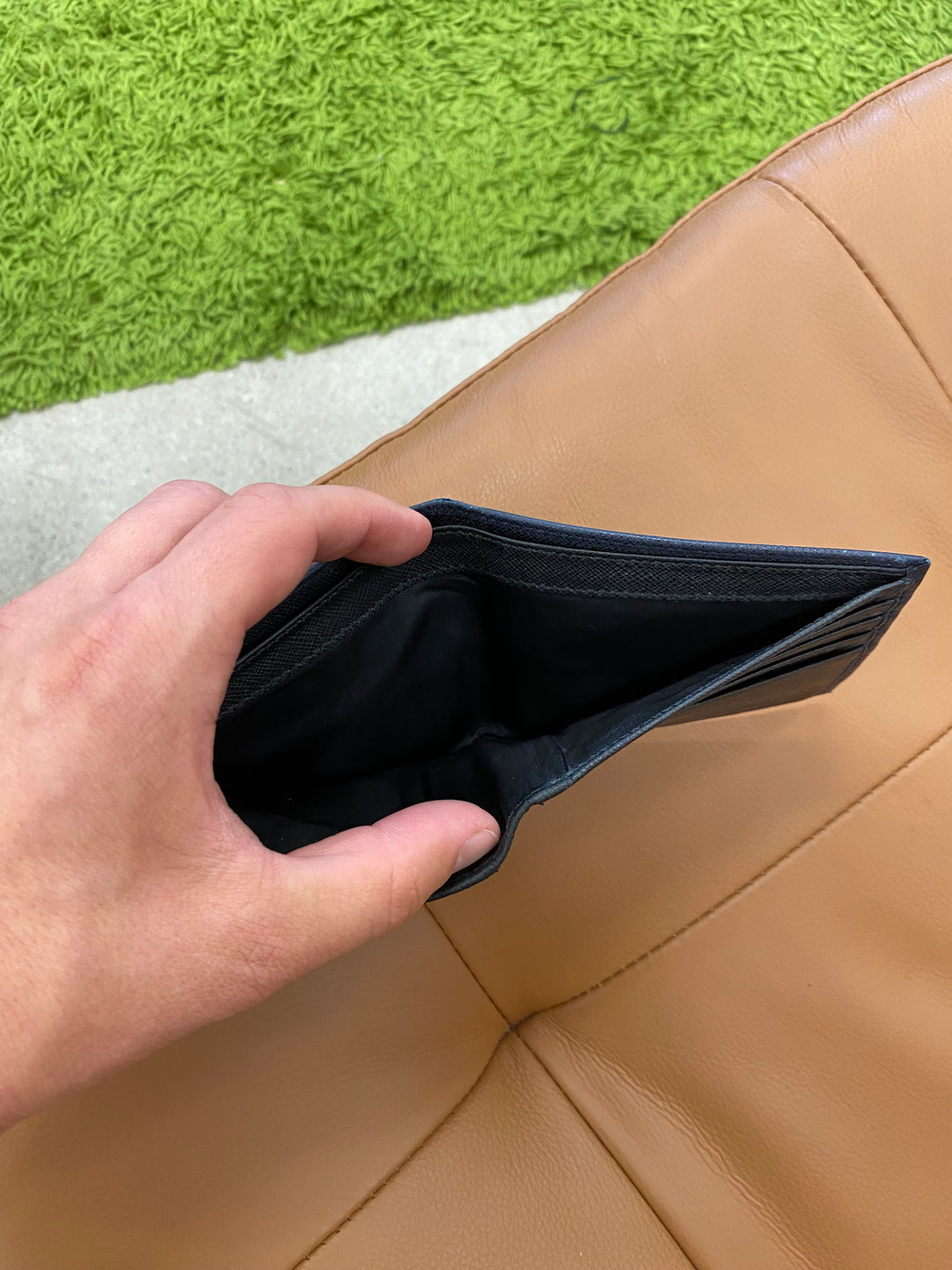 Prada Navy Saffiano Billfold Wallet (9457)