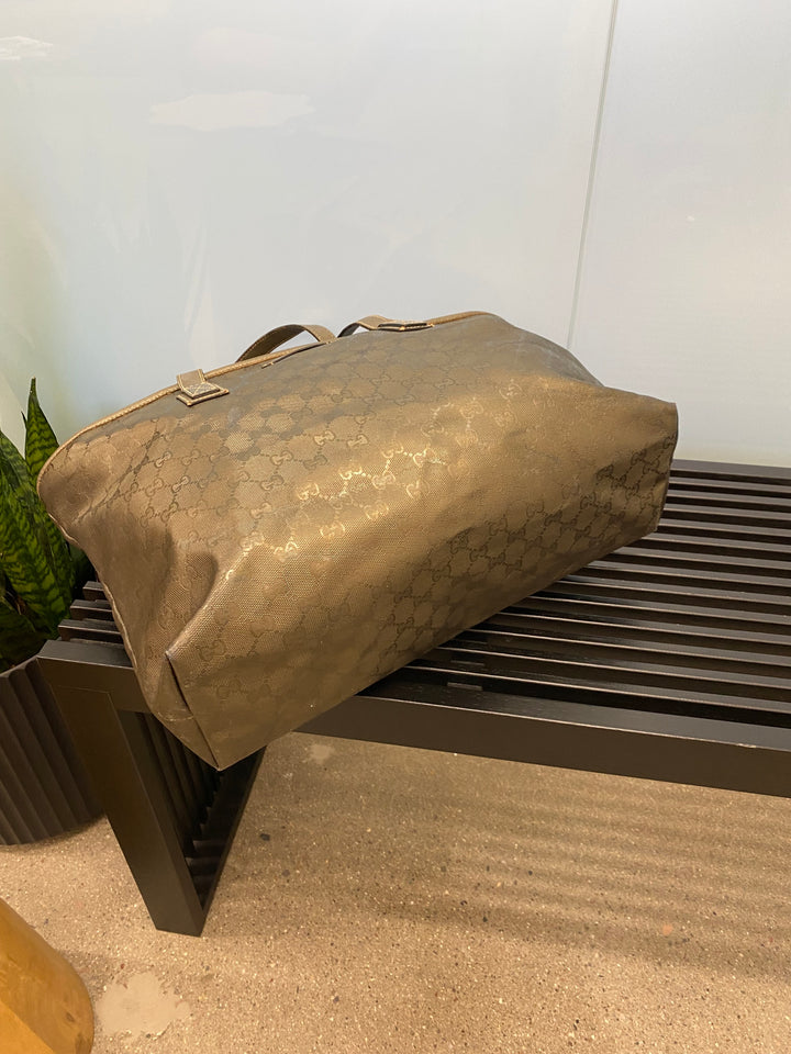 Gucci Bronze Imprime Coated Canvas Tote Bag (9972)