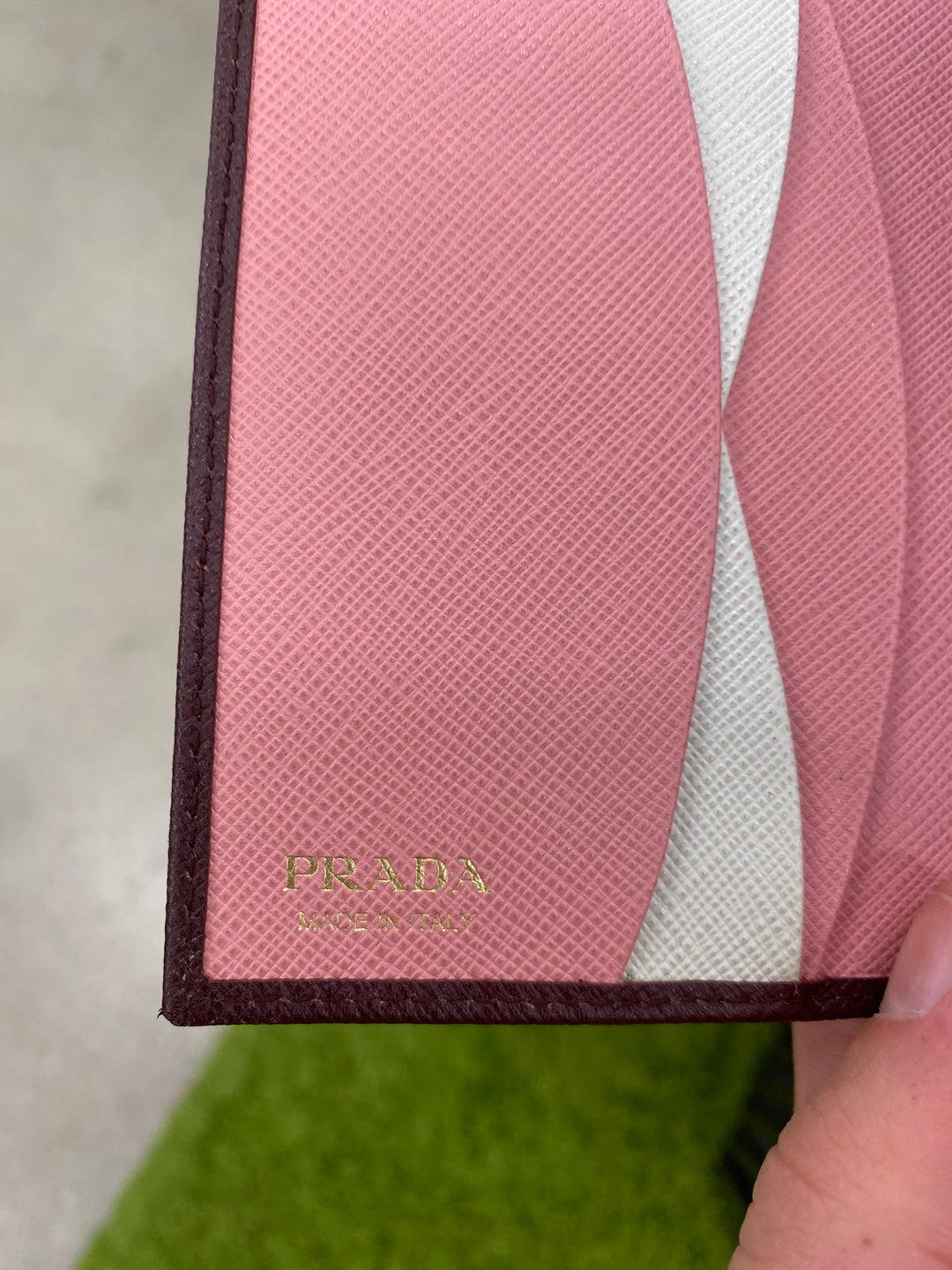 Prada Plum Saffiano Compact Wallet (3956)