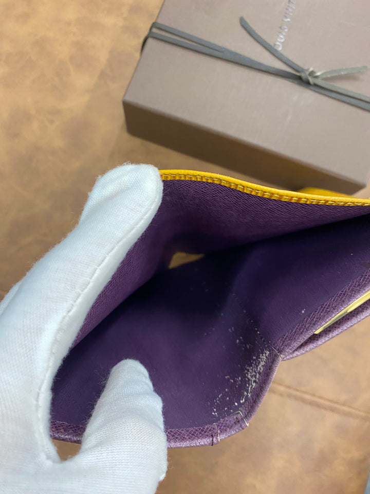 Louis Vuitton Yellow Epi French Wallet (9476)
