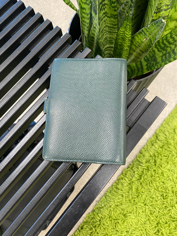 Louis Vuitton Green Taiga Leather Agenda PM (9599)