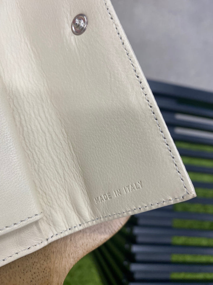 Prada Cream Nylon Compact Trifold Wallet (8791)