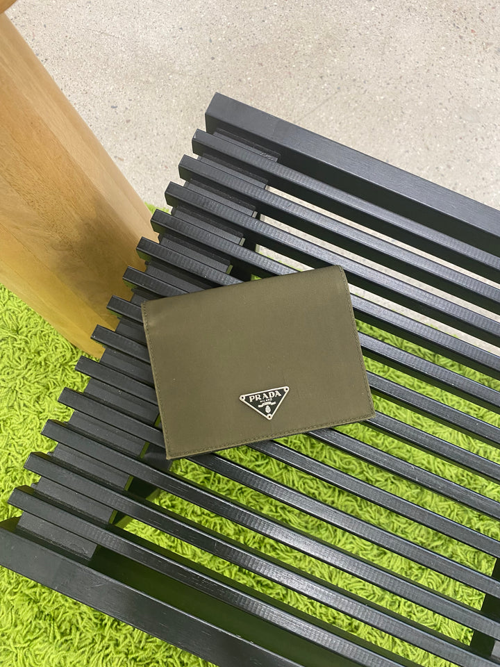 Prada Khaki Nylon Compact Wallet (6287)