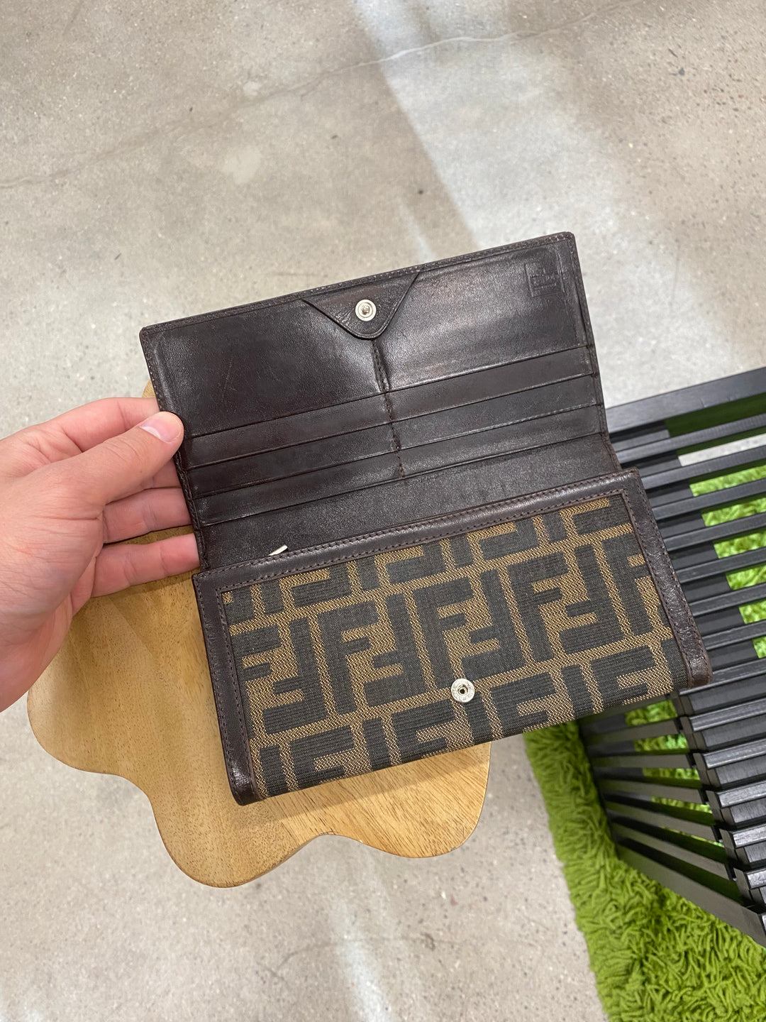 Fendi Zucca Long Flap Wallet (1213)
