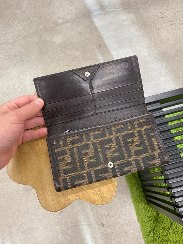 Fendi Zucca Long Flap Wallet (1213)