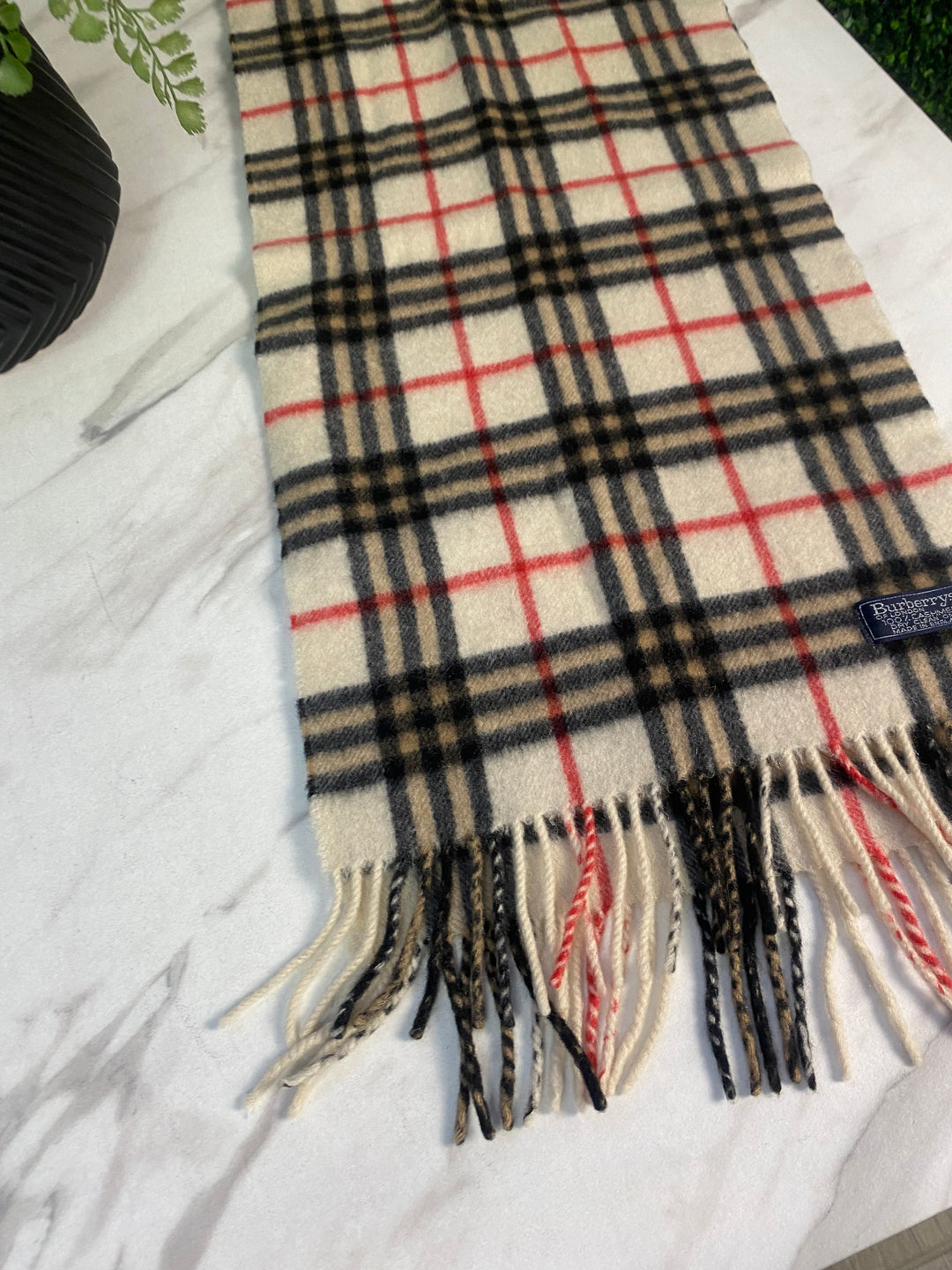 Burberry Cream Check 100% Cashmere Scarf (8732)