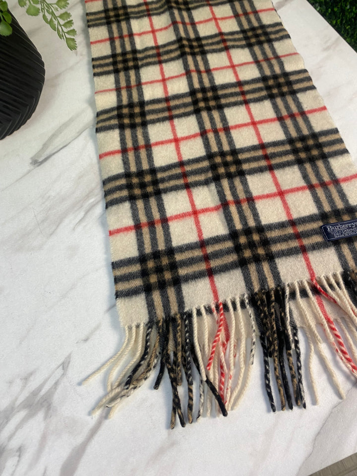 Burberry Cream Check 100% Cashmere Scarf (8732)