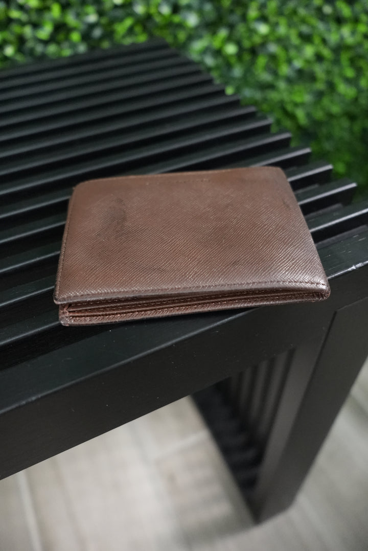 Burberry Brown Leather Billfold Wallet