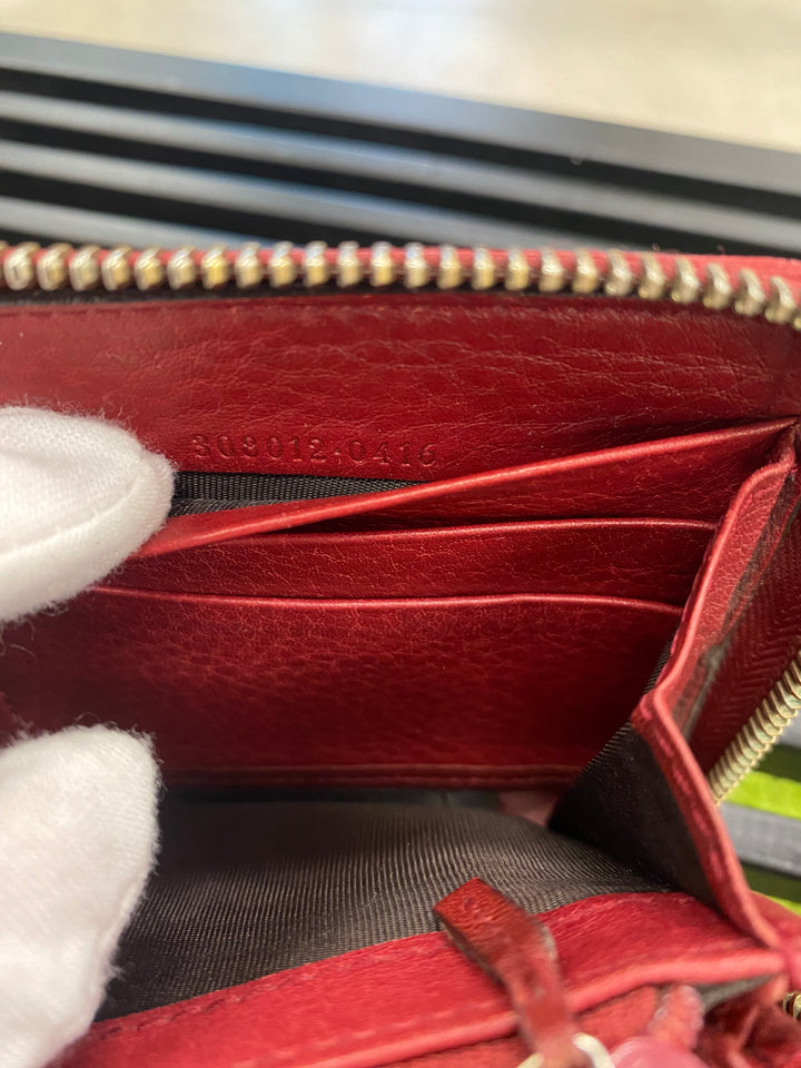 Gucci Burgundy Sukey Guccissima Zippy Wallet (3853)