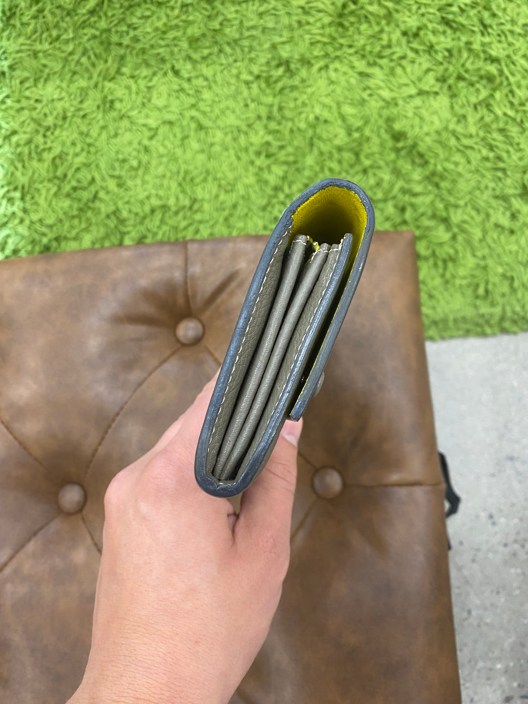 Celine Taupe Leather Long Wallet (7404)