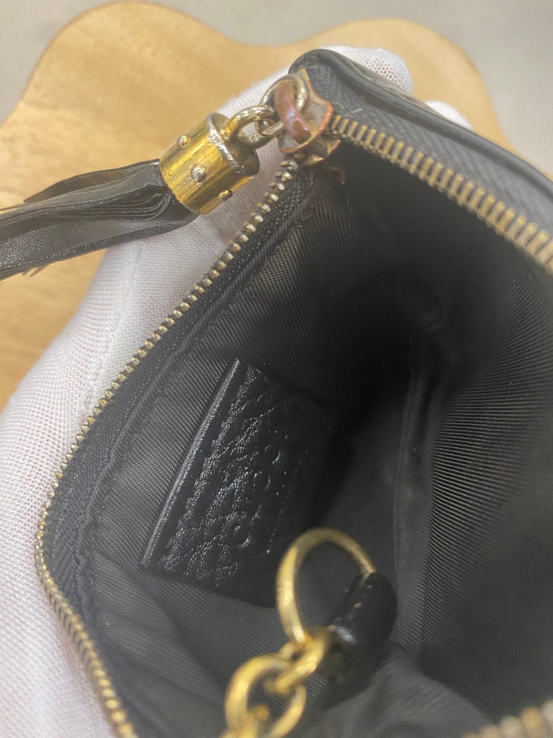 Gucci Black Leather Soho Key Cles (6837)