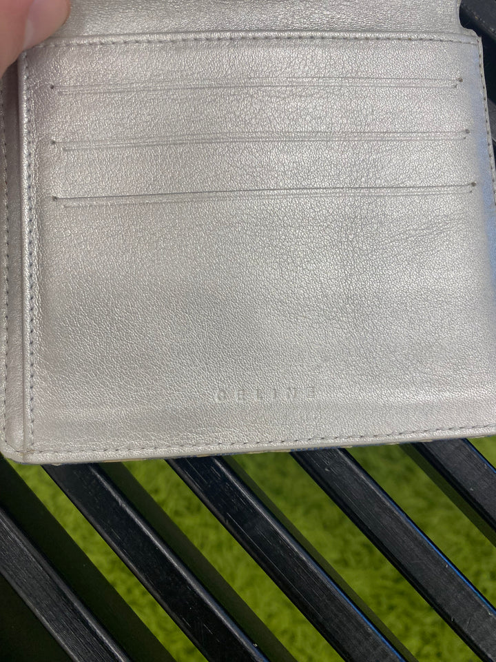 Celine Blue Canvas Compact Trifold Wallet (4941)