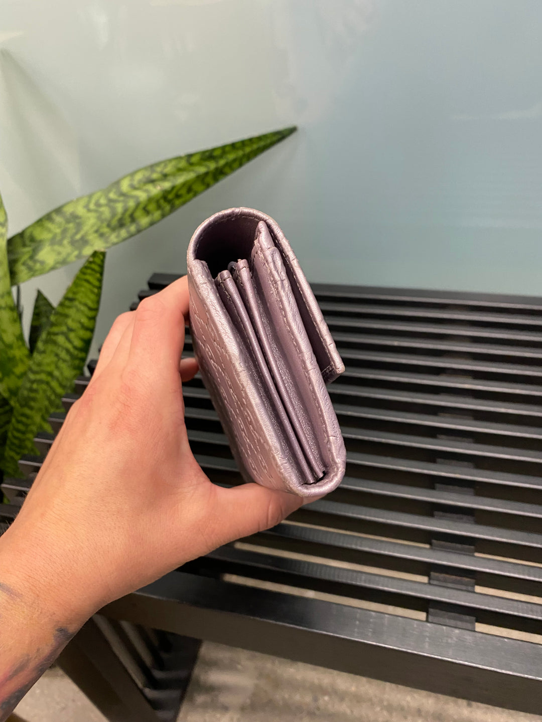 Gucci Metallic Lavender Guccissima Heart Long Wallet (3033)