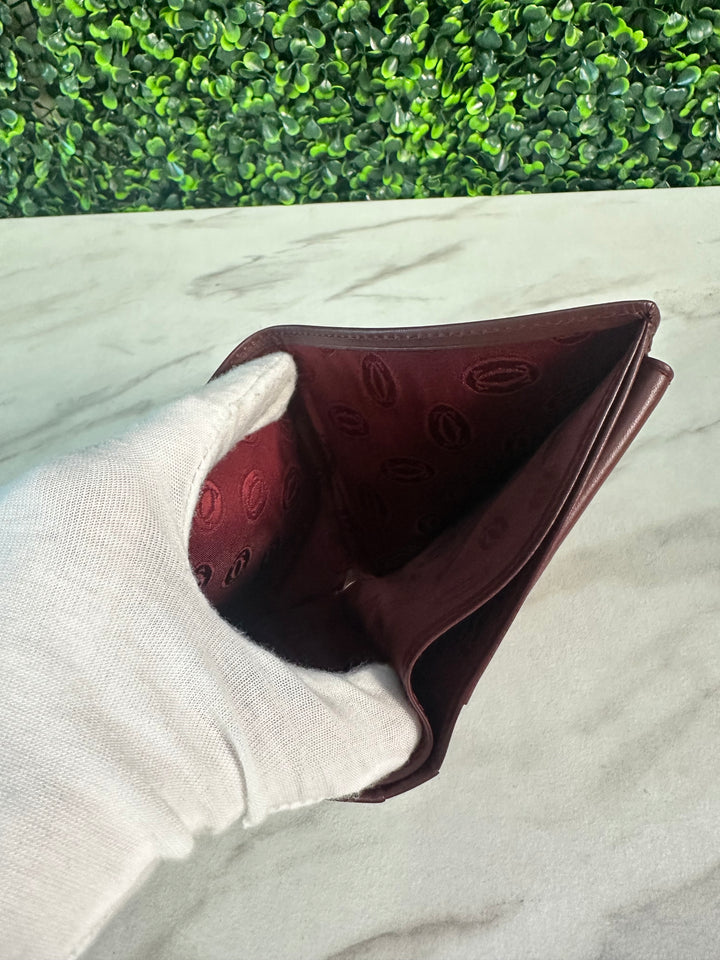 Cartier Burgundy Leather Billfold (3420)