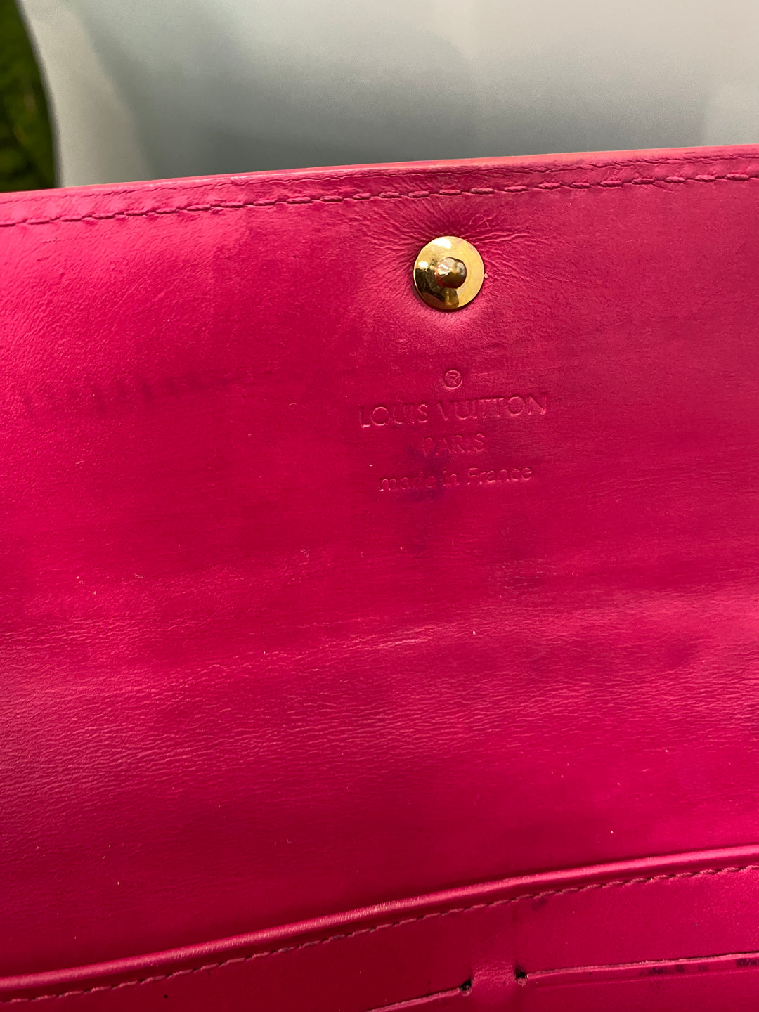 Louis Vuitton Red Vernis Sarah Long Wallet (2685)