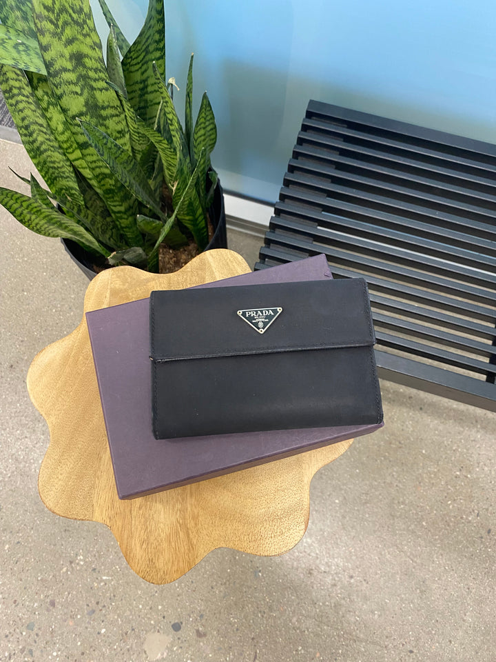 Prada Black Nylon Compact Wallet (1483)