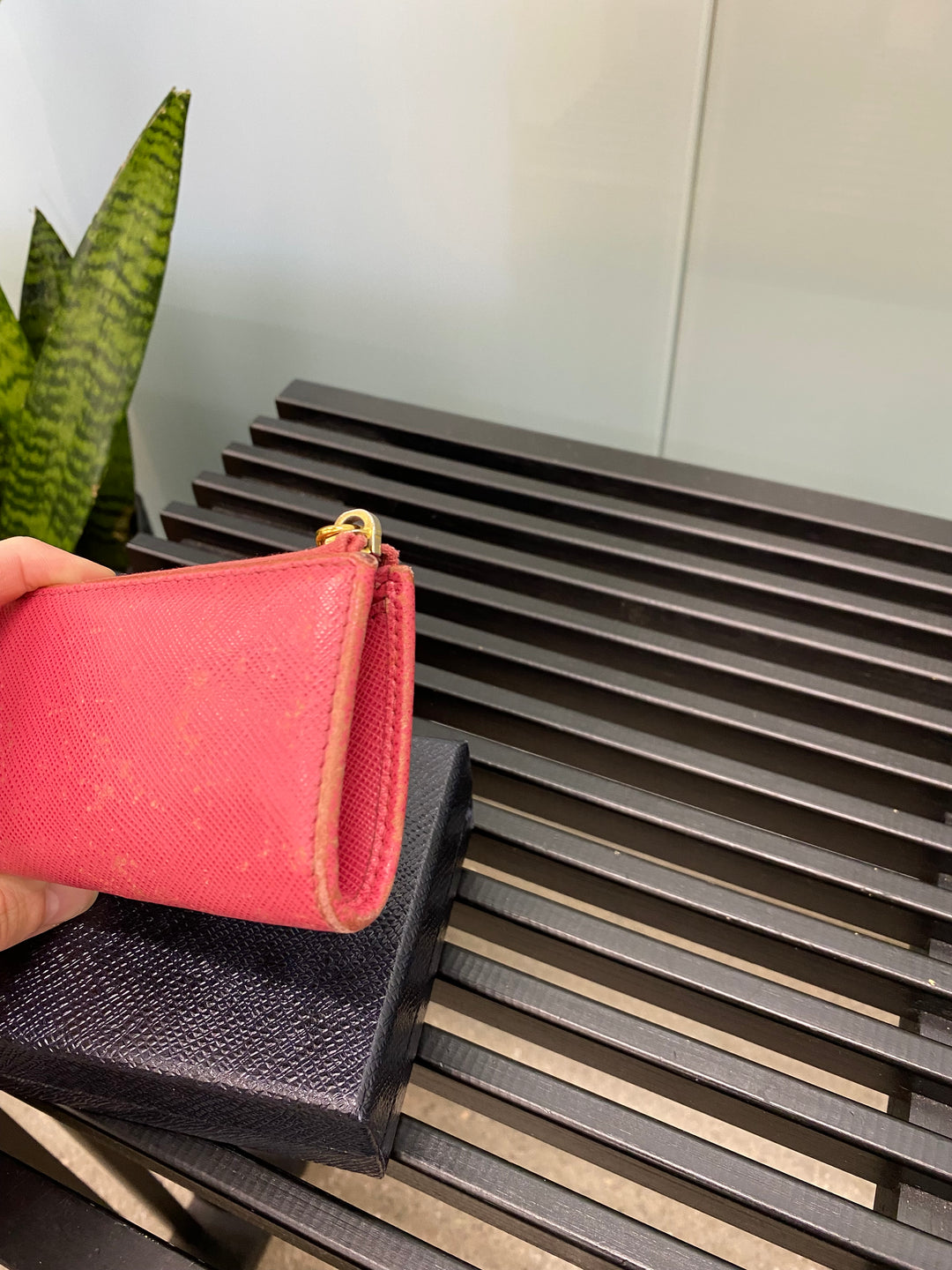 Prada Pink Saffiano Key Cles (5044)