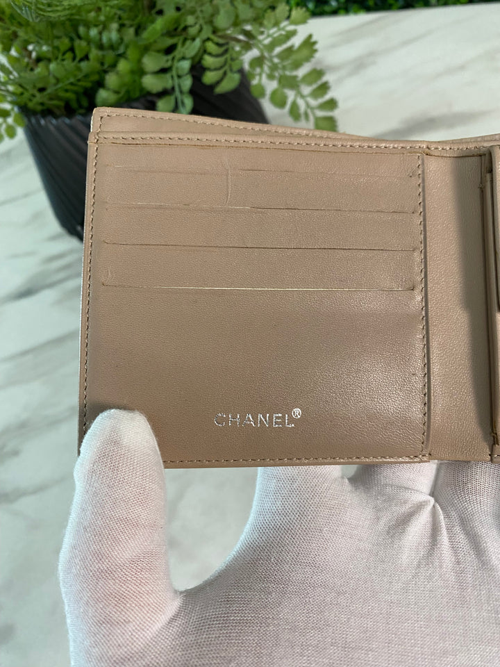 Chanel Beige Travel Line Billfold (226)