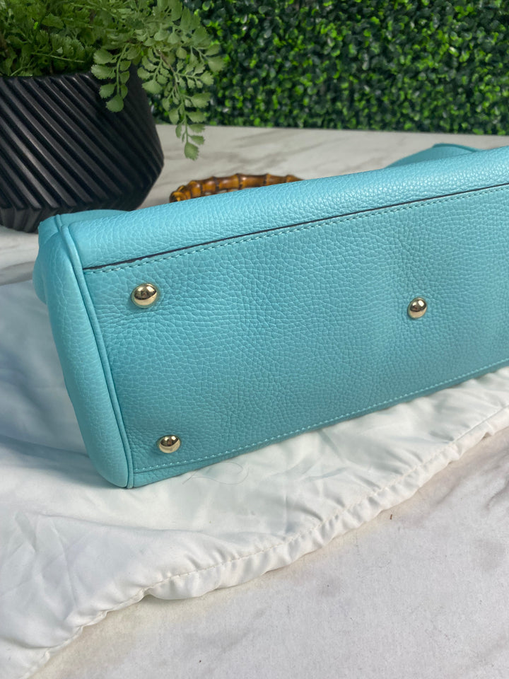 Gucci Pebbled Leather Bamboo Shopper Tote (HP01)