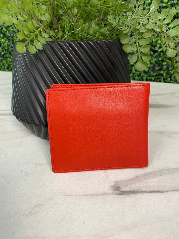 Christian Dior Red Leather Billfold Wallet (7459)