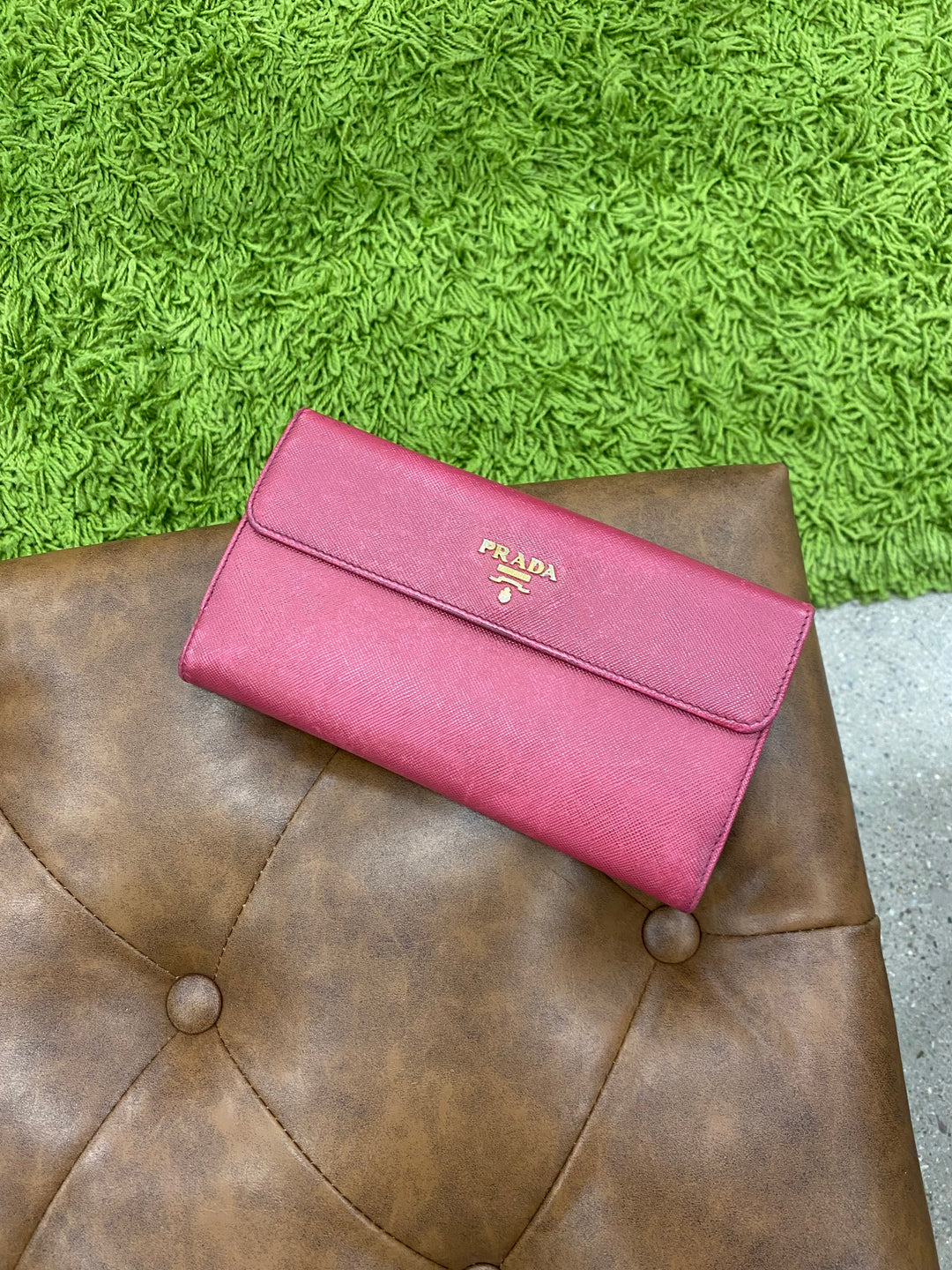 Prada Red Saffiano Long Wallet (8790)