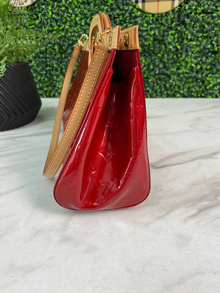 Louis Vuitton Red Vernis Roxbury Drive 2 Way Bag (0702)