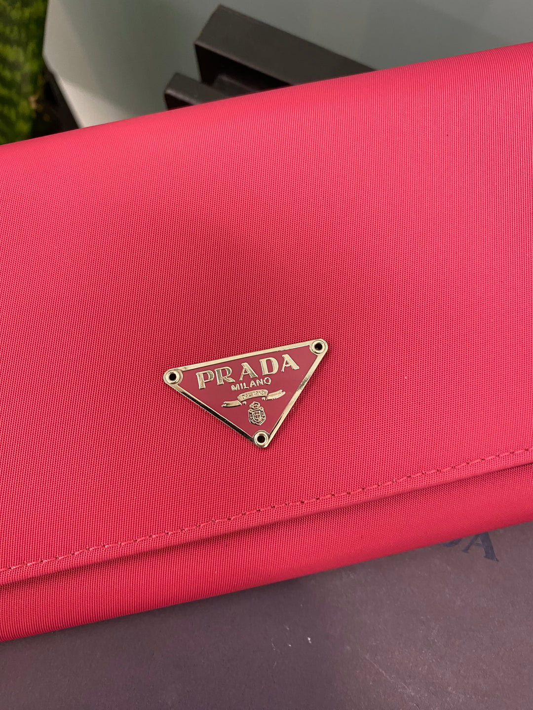 Prada Fuchsia Nylon Long Wallet (5077)