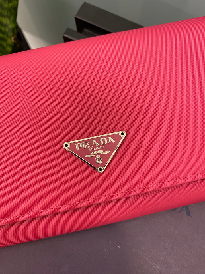 Prada Fuchsia Nylon Long Wallet (5077)