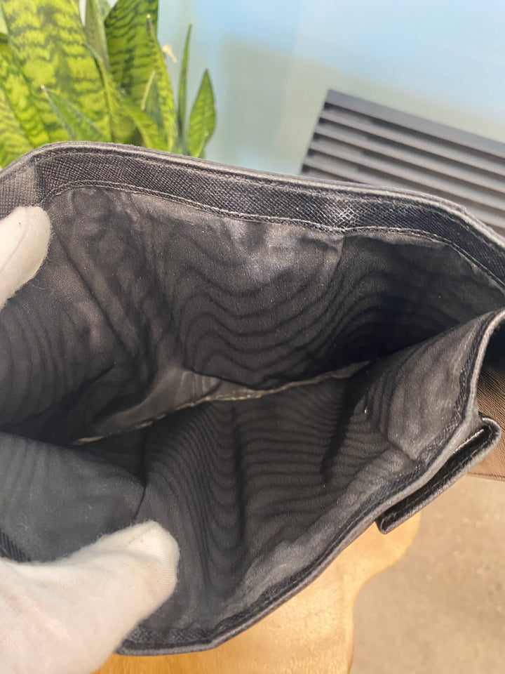 Prada Black Nylon Compact Wallet (1483)