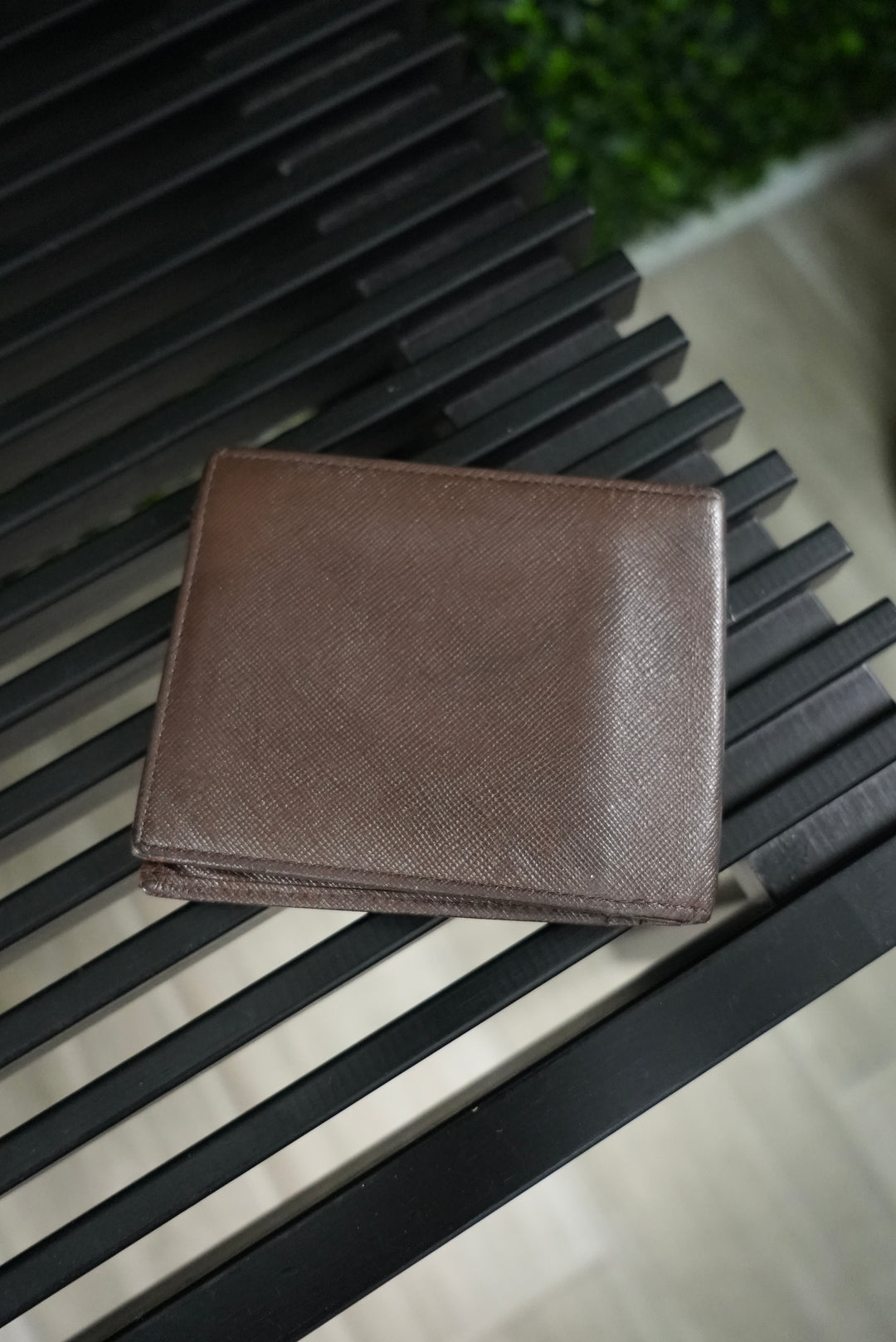 Burberry Brown Leather Billfold Wallet