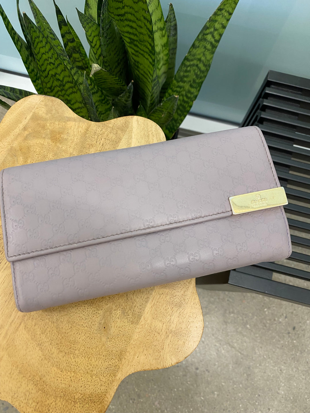 Gucci Lavender Micro Guccissima Long Wallet (3305)