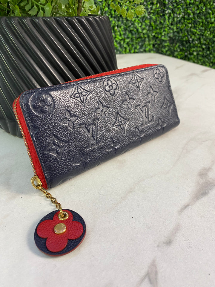 Louis Vuitton Navy Empreinte Clemence Zippy Wallet (4288)