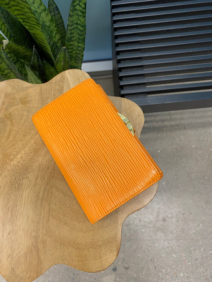 Louis Vuitton Orange Epi French Wallet (8059)